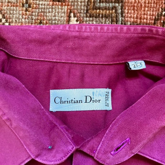 Vintage magenta Christian Dior button-down shirt - Picture 2 of 7